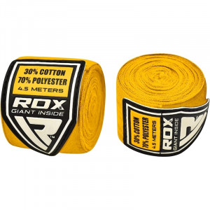 Боксерские бинты RDX Fibra Yellow 4.5 м