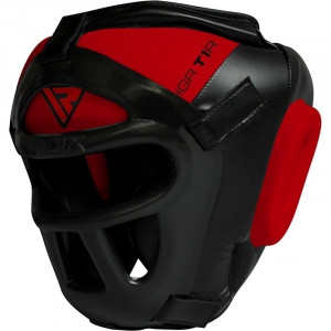 Боксерский шлем тренировочный RDX Guard Red р. L