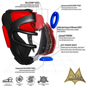 Боксерский шлем тренировочный RDX Guard Red р. M
