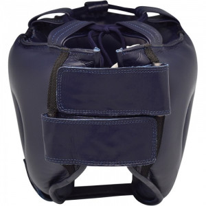 Боксерский шлем тренировочный RDX Leather Dark Blue с бампером р. L