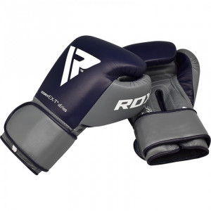 Боксерские перчатки RDX Leather Pro C4 Dark Blue 14 oz