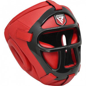 Боксерский шлем тренировочный RDX Guard Red L