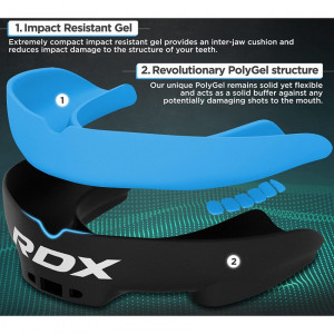 Капа боксерская RDX Gel 3D Pro Black/Blue Junior