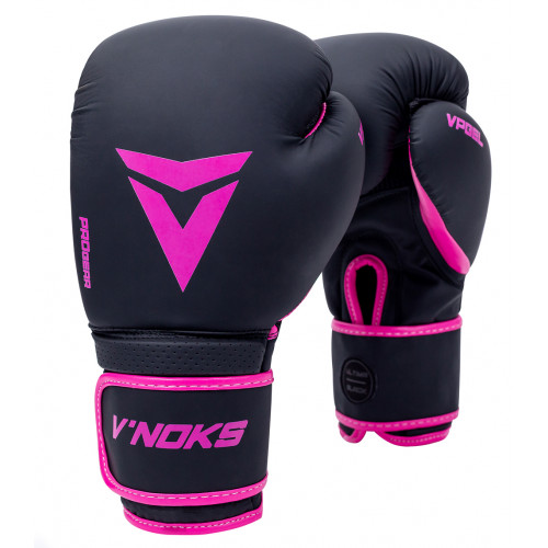 Боксерские перчатки V`Noks Ultima Black Fuxia 12 ун.